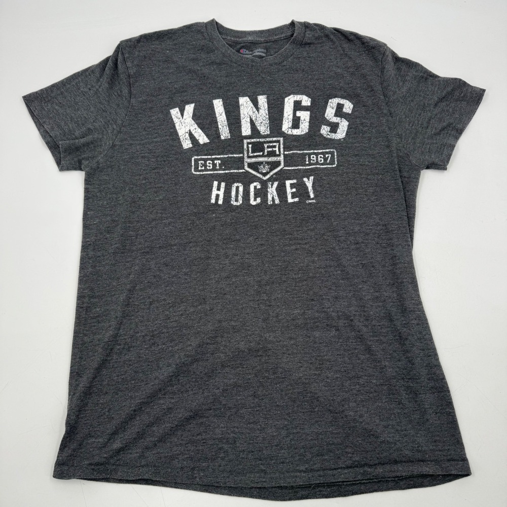 Champion LA Kings Hockey EST 1967 Graphic T Shirt Womens Large Gray